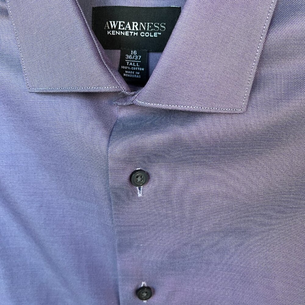 Kenneth Cole Awearness Men's Dress Shirt - blue Size 16 Slim Fit - Picture 7 of 8